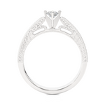 Load image into Gallery viewer, Round Cut with Beads Accent Moissanite Ring white gold