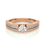 Load image into Gallery viewer, 1.50 Ct Round Moissanite Vintage Ring With Beads Accent In White Gold