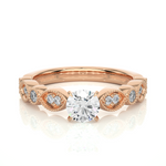 Load image into Gallery viewer, 2 Carat Round Moissanite Beads Setting Wedding Ring In Yellow Gold