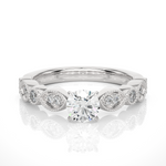 Load image into Gallery viewer, 2 Carat Round Moissanite Beads Setting Wedding Ring In White Gold