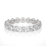Load image into Gallery viewer, 1.50 Ct Bar Setting Round Moissanite Eternity Band In White Gold