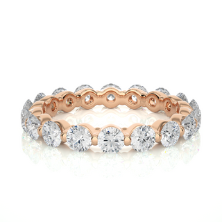 1.50 Ct Round Shape Bar Setting Moissanite Eternity Band in Yellow Gold