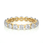Load image into Gallery viewer, 1.50 Ct Bar Setting Round Moissanite Eternity Band In Yellow Gold