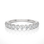 Load image into Gallery viewer, 1 Ct Round Moissanite Bar Set Half Eternity Band In Silver