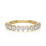 Load image into Gallery viewer, 1 Ct Round Moissanite Bar Set Half Eternity Band In Silver