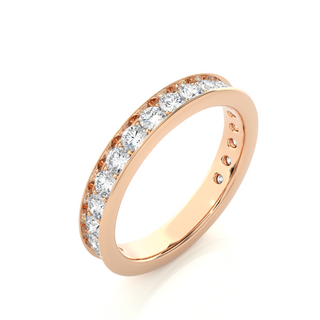 1.5ct Round Stone Channel Setting Moissanite Band in Rose Gold