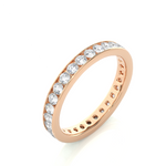 Load image into Gallery viewer, Round Stone Channel Setting Moissanite Ring rose gold