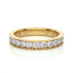 Load image into Gallery viewer, 1.50 Ct Round Moissanite Channel Setting Wedding Band In Silver