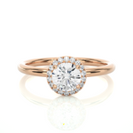 Load image into Gallery viewer, 0.50 Ct Halo Round Moissanite Engagement Ring In Yellow Gold