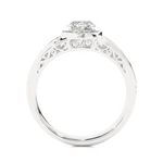 Load image into Gallery viewer, Round Stone Split Shank with Halo Moissanite Engagement Ring white gold