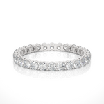 Load image into Gallery viewer, 1 Ct Round Moissanite Surface Prong Eternity Band In Silver