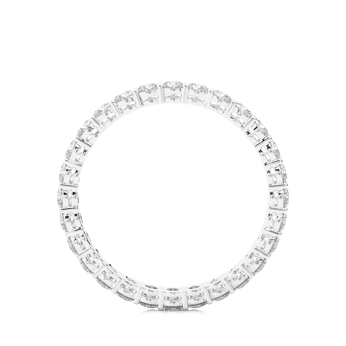 Round stone surface prong moissanite ring silver