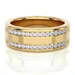 Load image into Gallery viewer, 1 Ct Round Moissanite Two Row Wedding Band In Silver