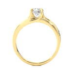 Load image into Gallery viewer, Round Stone With Four Prong Channel Setting Moissanite Ring yellow gold