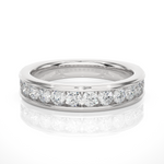 Load image into Gallery viewer, 1 Carat Round Moissanite Women's Wedding Band In Yellow Gold