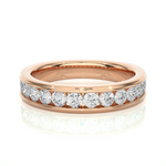Load image into Gallery viewer, Round Stone Women's Moissanite Band rose gold