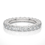 Load image into Gallery viewer, 2 Carat Filigree Design Round Moissanite Eternity Band In Silver