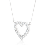 Load image into Gallery viewer, Round Stone heart Shape Moissanite Pendant silver