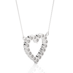 Load image into Gallery viewer, 0.50 Ct Heart Shape Round Moissanite Pendant In White Gold