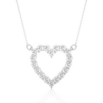 Load image into Gallery viewer, 0.50 Ct Heart Shape Round Moissanite Pendant In White Gold
