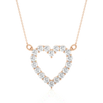 Load image into Gallery viewer, 0.50 Ct Heart Shape Round Moissanite Pendant In White Gold
