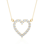Load image into Gallery viewer, Round Stone heart Shape Moissanite Pendant yellow gold