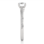 Load image into Gallery viewer, Round Stone with Bridge Accent Moissanite Ring white gold