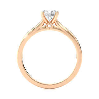 Round Stone with Bridge Accent Moissanite Ring rose gold