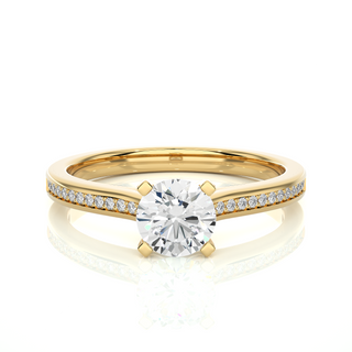 1.4 Carat Round Stone With Bridge Accent Moissanite Engagement Ring in Rose Gold