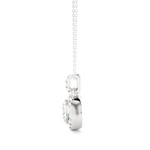 Load image into Gallery viewer, Round Stone with Halo Moissanite Pendant white gold