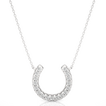 Load image into Gallery viewer, 0.5 Ct Horse Shoe Design Round Stone Moissanite Pendant In Silver