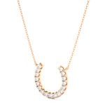 Load image into Gallery viewer, 0.5 Ct Horse Shoe Design Round Stone Moissanite Pendant In Rose Gold