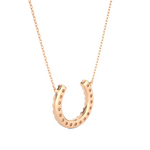 Load image into Gallery viewer, 0.5 Ct Horse Shoe Design Round Stone Moissanite Pendant In Rose Gold