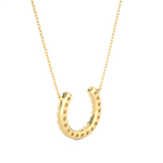 Load image into Gallery viewer, 0.5 Ct Horse Shoe Design Round Stone Moissanite Pendant In Yellow Gold