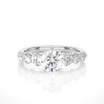 Load image into Gallery viewer, 2 Carat Round Cut Moissanite Seven Stone Engagement Ring In White Gold
