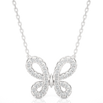 Load image into Gallery viewer, 0.5 Ct Scallop Pave Butterfly Shape Moissanite Pendant In Yellow Gold