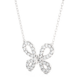 Load image into Gallery viewer, Scallop Pave Butterfly Shape Moissanite Pendant silver