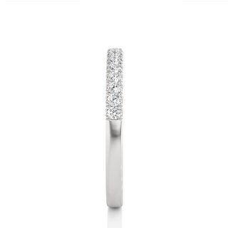 1ct Scalloped Pave Moissanite Half Eternity Band in White Gold