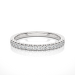 Load image into Gallery viewer, 0.50 Carat Moissanite Scalloped Pave Half Eternity Band In Silver