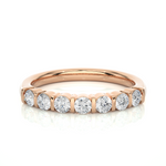 Load image into Gallery viewer, Seven Stone Bar Setting Moissanite Ring rose gold