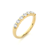 Load image into Gallery viewer, 0.5 Ct Round Moissanite Seven Stone Wedding Band In Yellow Gold