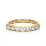 Load image into Gallery viewer, 0.5 Ct Round Moissanite Seven Stone Wedding Band In Rose Gold