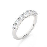 Load image into Gallery viewer, 1 Ct Round Moissanite Seven Stone Half Eternity Band In Silver