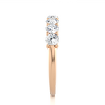 Load image into Gallery viewer, 1 Ct Round Moissanite Seven Stone Half Eternity Band In Rose Gold