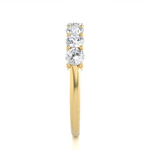 Load image into Gallery viewer, 1 Ct Round Moissanite Seven Stone Half Eternity Band In Yellow Gold