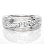Load image into Gallery viewer, 1.50 Carat Seven Stone Round Shape Moissanite Band in Silver