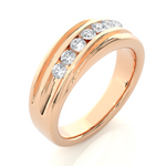 Load image into Gallery viewer, Seven Stone Round Shape Moissanite Ring rose gold
