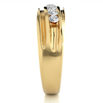 Load image into Gallery viewer, Seven Stone Round Shape Moissanite Ring yellow gold