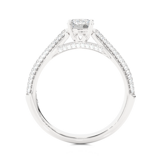 1.5ct Solitaire Three Row Moissanite Engagement Ring in White Gold