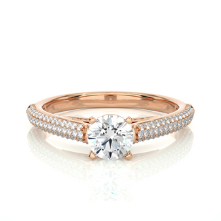 Solitaire Three Row Moissanite ring rose gold